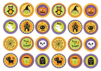 Halloween – strašidelná kolečka na muffiny – jedlý papír na hranatý dort