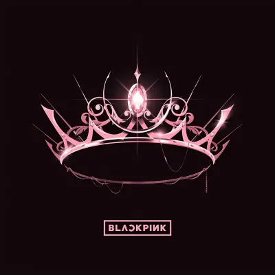Blackpink – růžová královská koruna s logem – jedlý obrázek na dort