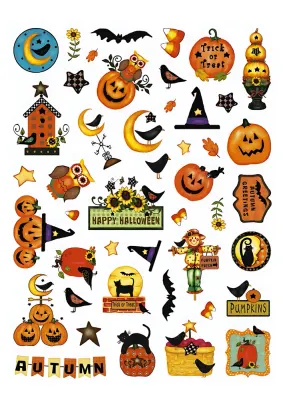 Halloween – dýně, strašák a černé kočky – jedlý papír na hranatý dort