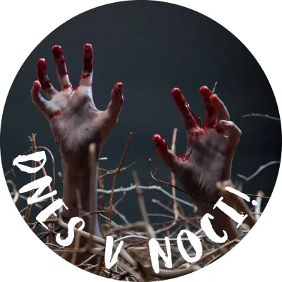 Horor – Krvavé ruce zombie a nápis Dnes v noci – jedlý obrázek na dort