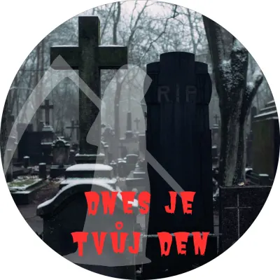 Hřbitov – Dnes je tvůj den a náhrobky – jedlý obrázek na dort
