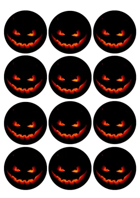Halloween – strašidelné dýňové obličeje – jedlý papír na hranatý dort