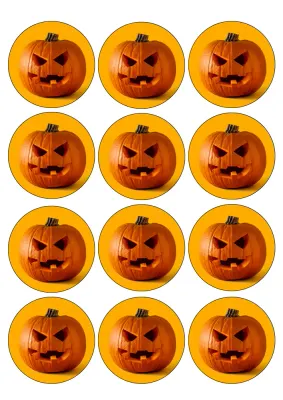 Halloween – vyřezávaná dýně na muffiny – jedlý papír na hranatý dort