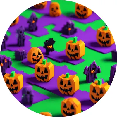 Halloween – 3D dýně a strašidla – jedlý obrázek na dort