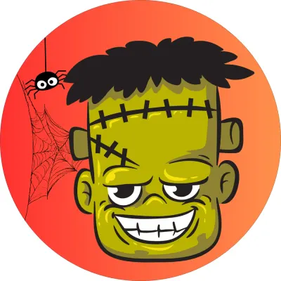 Halloween – Frankenstein se pavoukem – jedlý obrázek na dort