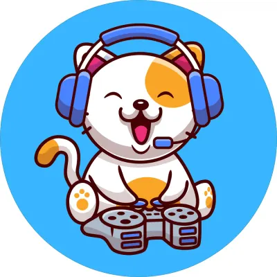 Kočka gamer – s herním ovladačem a sluchátky – jedlý obrázek na dort