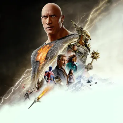 Black Adam – Dwayne Johnson a Justice Society – jedlý obrázek na dort