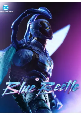 Blue Beetle – superhrdina v modrém brnění – jedlý papír na hranatý dort