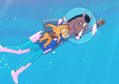 BoJack Horseman – pod vodou s mořským koníkem – jedlý papír na hranatý dort