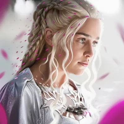 Hra o trůny – Daenerys Targaryen s dračím šperkem – jedlý obrázek na dort