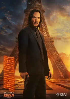 John Wick – u Eiffelovy věže v Paříži – jedlý papír na hranatý dort