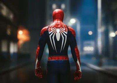 Spiderman – zezadu v nočním městě – jedlý papír na hranatý dort