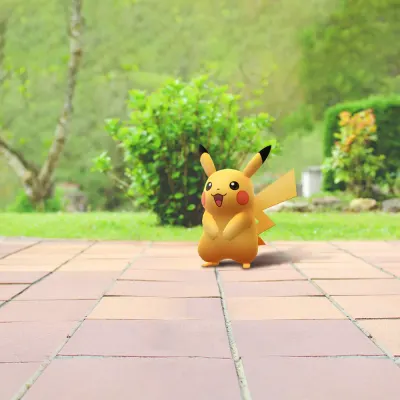 Pokémon – veselý Pikachu v zahradě – jedlý obrázek na dort