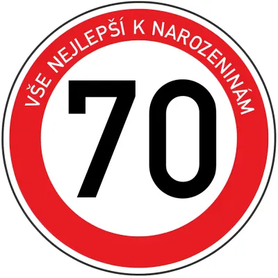 Dopravní značka 70 – Vše nejlepší k narozeninám – jedlý obrázek na dort