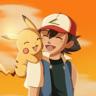 Pokémon – Ash a usměvavý Pikachu – jedlý obrázek na dort