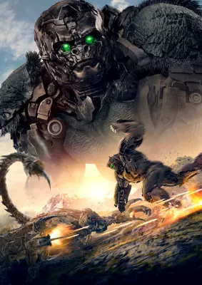 Transformers – Optimus Primal a bojová scéna – jedlý papír na hranatý dort