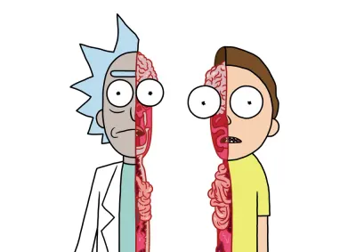 Rick a Morty – anatomický průřez – jedlý papír na hranatý dort