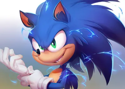 Sonic – modrý ježek s blesky – jedlý papír na hranatý dort
