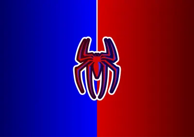 Spiderman – pavoučí logo na modro-červeném pozadí – jedlý papír na hranatý dort