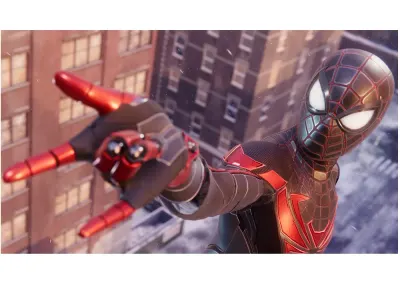 Spiderman – Miles Morales v letu nad městem – jedlý papír na hranatý dort