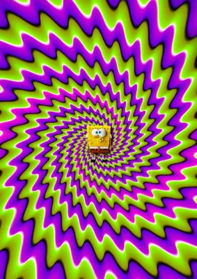 Spongebob – v hypnotické spirále – jedlý papír na hranatý dort