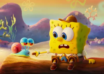 Spongebob – malý SpongeBob a Gary v kempu – jedlý papír na hranatý dort