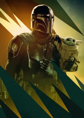 Star Wars – Mandalorian a Grogu (Baby Yoda) – jedlý papír na hranatý dort