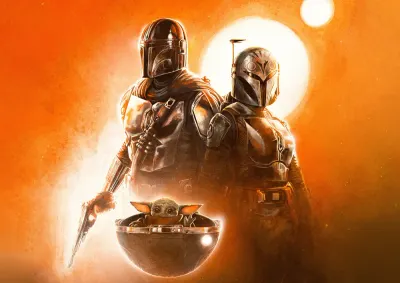 Star Wars – Mandalorian, Bo-Katan a Grogu – jedlý papír na hranatý dort