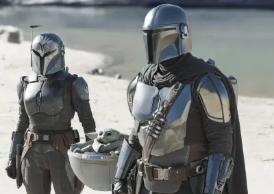 Star Wars – Mandalorian, Bo-Katan a Grogu – jedlý papír na hranatý dort