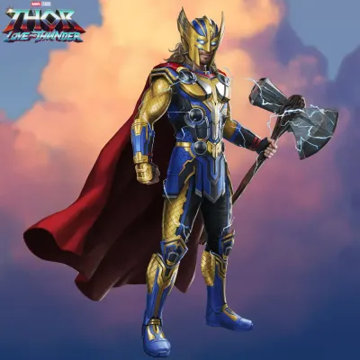 Thor – Love and Thunder v brnění se sekerou – jedlý obrázek na dort
