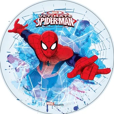 Spiderman – let s logem na modrém – jedlý obrázek na dort