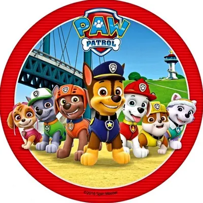 Paw Patrol – parta u mostu – jedlý obrázek na dort