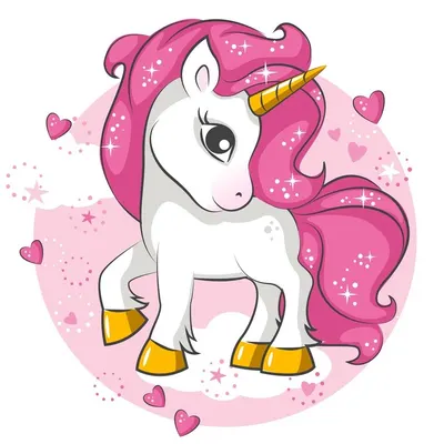 Jednorožec – Unicorn – s růžovou hřívou – jedlý obrázek na dort